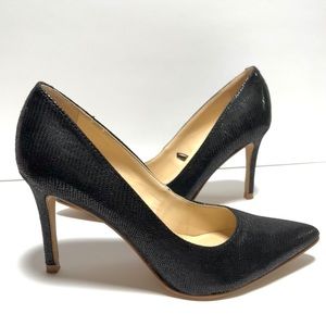 Marc Fisher Black Snake Pointy Pumps Women Size 5.5